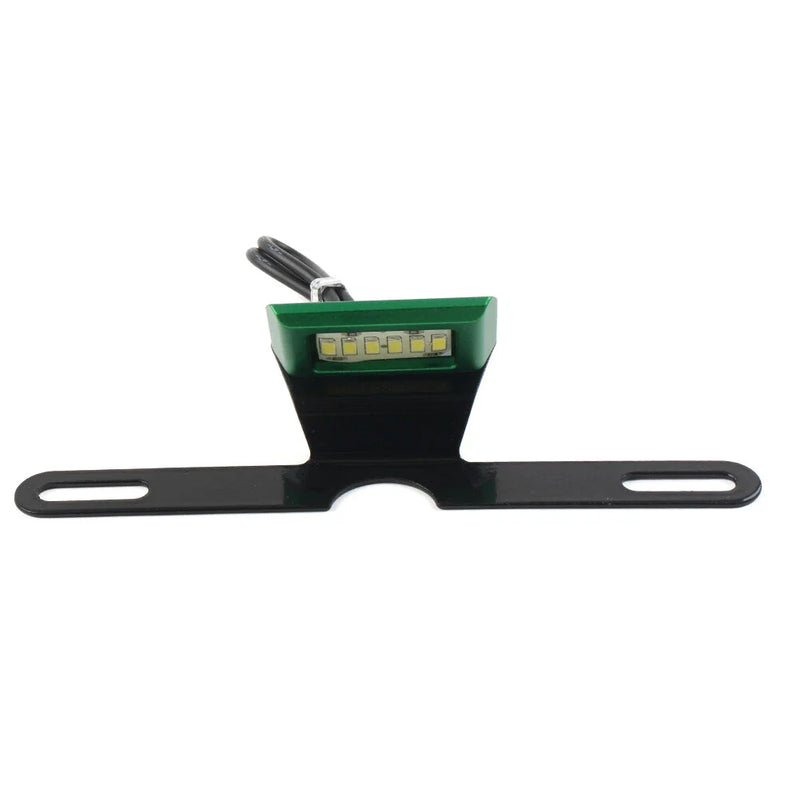Motorcycle Green LED Brake Tail Light License Plate Mount Holder Bracket