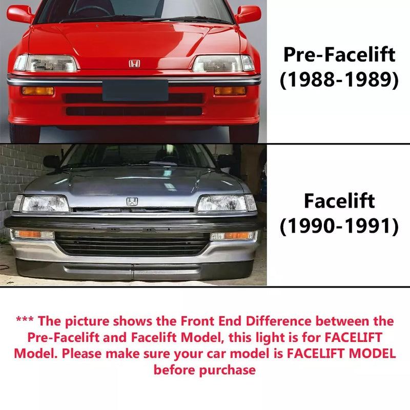 Honda Civic Left Headlight (1990-1991)