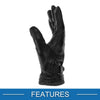 L Motorcycle Glove Breathable Full Finger Sheepskin Outdoor Gloves Black 1 Pair