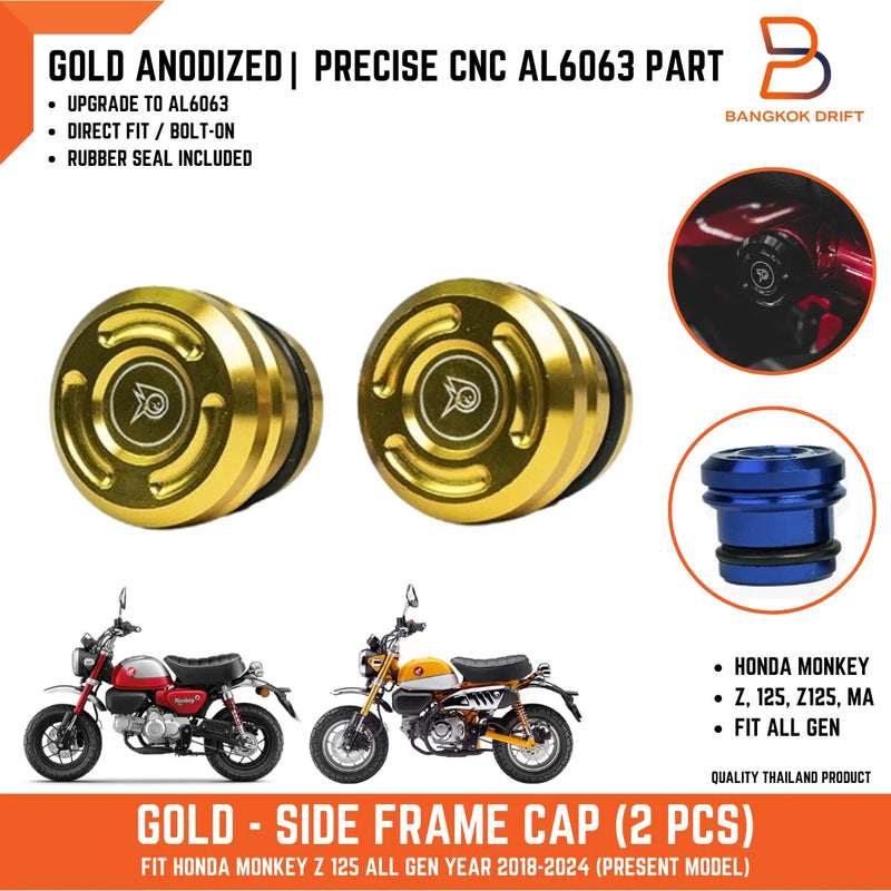 Honda Monkey 125 Z125 CNC Aluminium Gold Side Frame Pair (2018-2024)