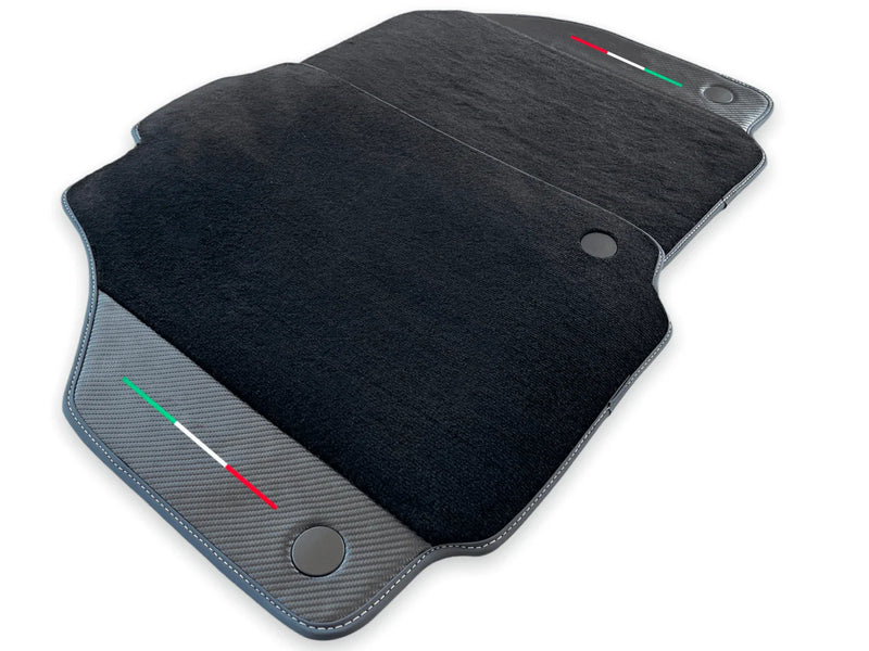 Ferrari F8 Spider Black Carbon Leather Tailored Floor Mats (2020-2023)