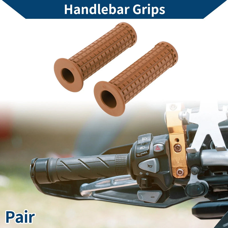 Motorcycle Light Brown Grips 7/8 22mm Hand Grips