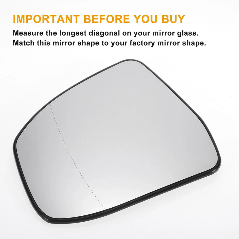 Ford Focus Left Side White Heated Mirror Glass (2008-2018)