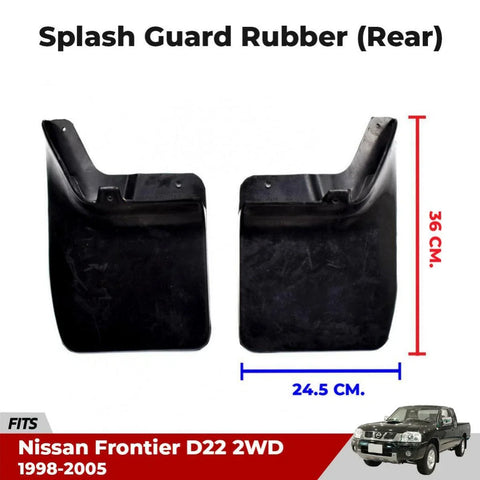 Rear Mud Flaps Rubber Splash Guard Fits Nissan Navara Frontier D22 2WD 1999-04