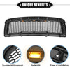 Dodge Ram 3500 (2010) Matte Black Front Grille Assembly with LED Lights