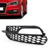 Audi A3 S3 Left Honeycomb Mesh Front Bumper Fog Light Grille Cover (13-17)