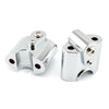 BMW R18 Silver Motor Handlebar Risers Lift Clamp Adapters (2020-2023)