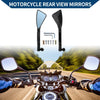Motorcycle M8/M10 Triangle Rear View Mirrors Black Aluminum Alloy