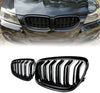 BMW E90 E91 325i 328i Front Kidney Grille Grill Pair Gloss Black (2009-2011)