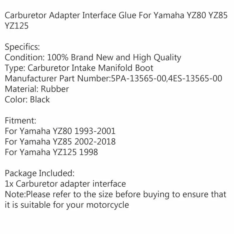 Yamaha YZ80 (1993-2001), YZ85 (2002-2018), YZ125 Intake Manifold Set (F3)
