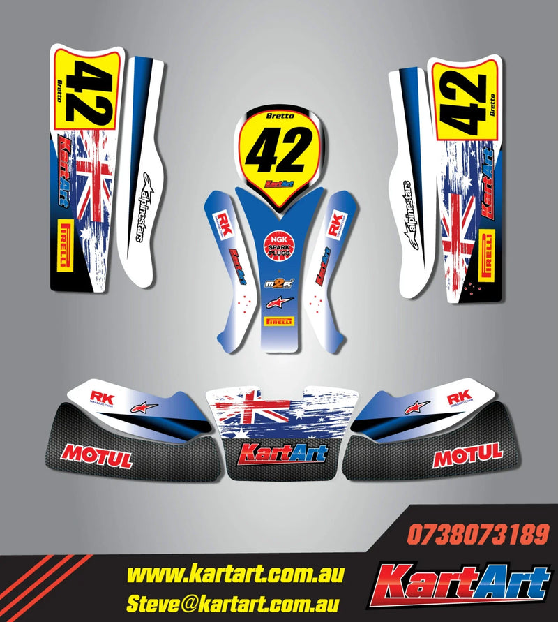 CRG Junior Kart Aussie Pride New Age Body Graphics Decals