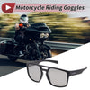 Motorcycle Riding Goggles Light Gray Lens Black Gray Frame Tri-Acetyl Cellulos