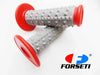 Suzuki MX Enduro Trail Red Grey Diamond Top Handlebar Grip Set