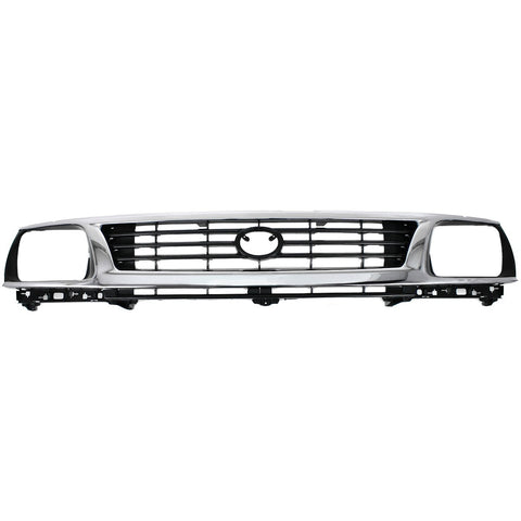 Grille For 95-96 Toyota Tacoma Chrome Shell w/ Black