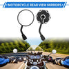 M10 Motorcycle Rear View Mirrors Round Handlebar White & Black Iron