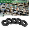 Oil Seal Rotary Shaft Seal NBR Rubber 15x30x7mm Black 5 Pcs