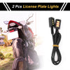 Car Motorcycle 2 x White Black License Plate Light 12V Led Tag Lamp
