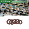 Oil Seal 25x40x5mm FKM Rubber High Pressure Brown 5 Pcs