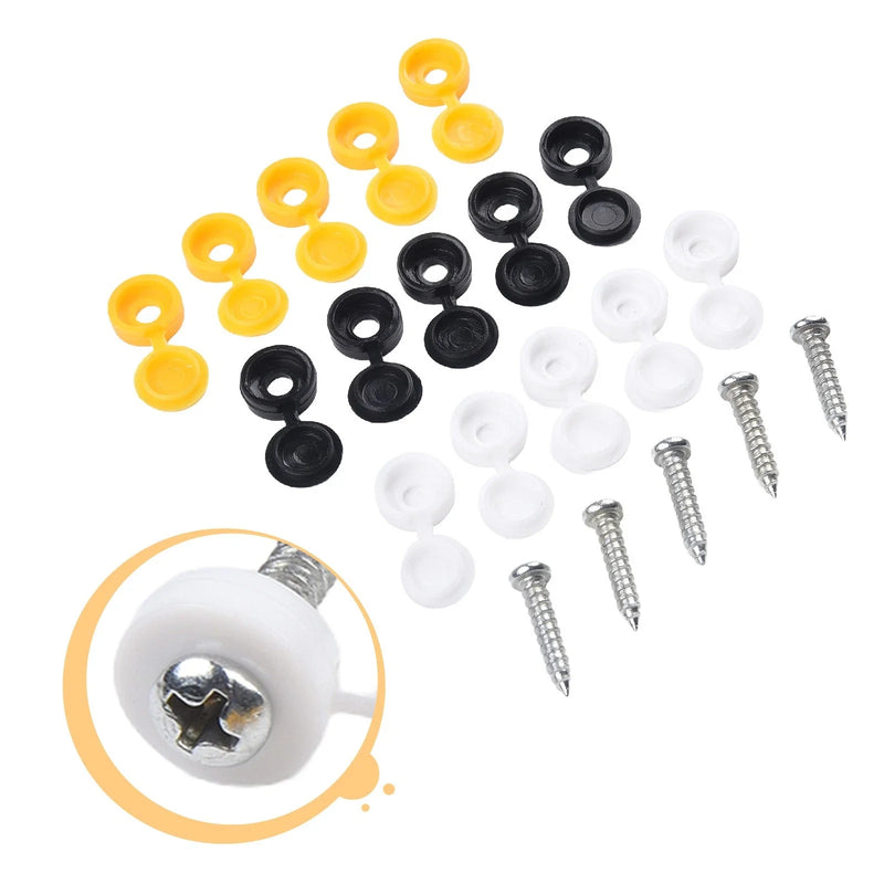 Car Number Plate Fixing Weather Resistant Plate Screws and Hinged Covers