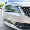 Skoda Superb 2 x Carbon Look Front Headlight Eyelid Covers (2016-2019)