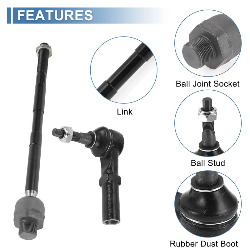 Dodge Ram 2500 4 x Front Inner Outer Tie Rod End Link Kit (2003 - 2010)