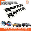 Ford Ranger Ute Black Raptor Bonnet Side Decal Sticker (2018-2021)