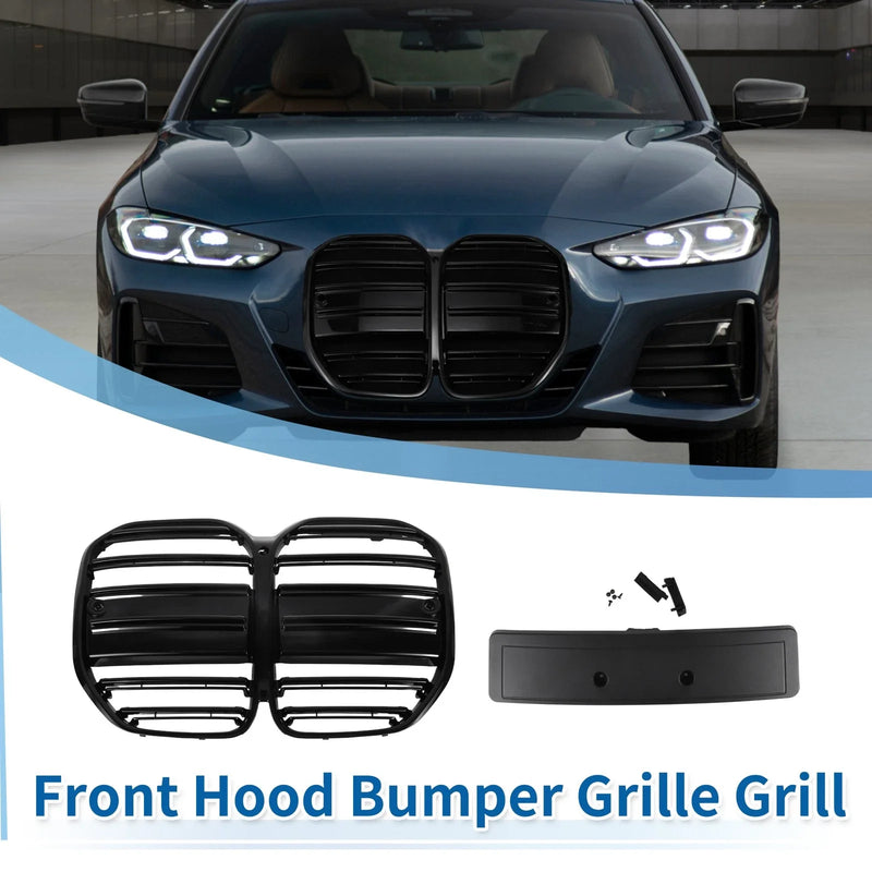 BMW 4 Series G22 (2021-2023) Black Double Slat Front Upper Bumper Grille