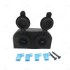 Boat Caravan RV - Black Surface Mount 12V-24V Dual Power Socket