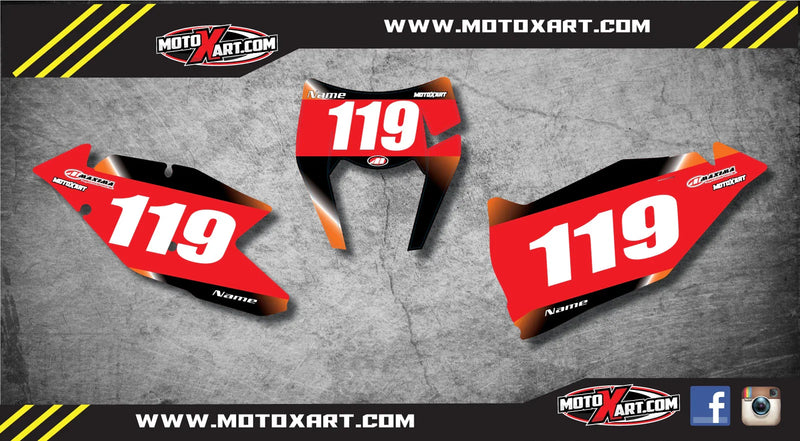 KTM EXC Custom Number Plates FADER Style Stickers Decals (2018-2019)