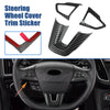 Ford 3 x Carbon Fiber Pattern Black Interior Steering Wheel Covers