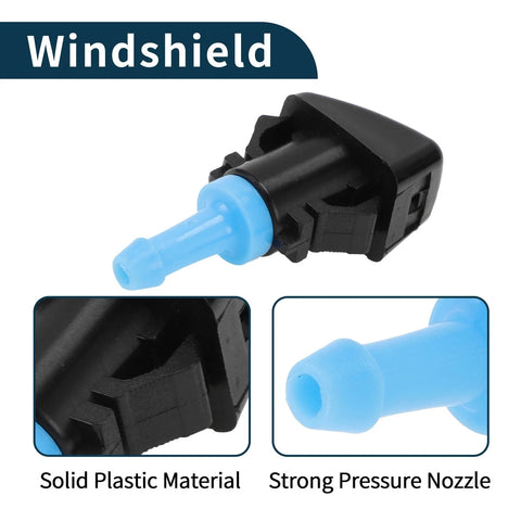 Dodge - 1 Set Windshield Washer Nozzle with Gasket & Fluid Hose
