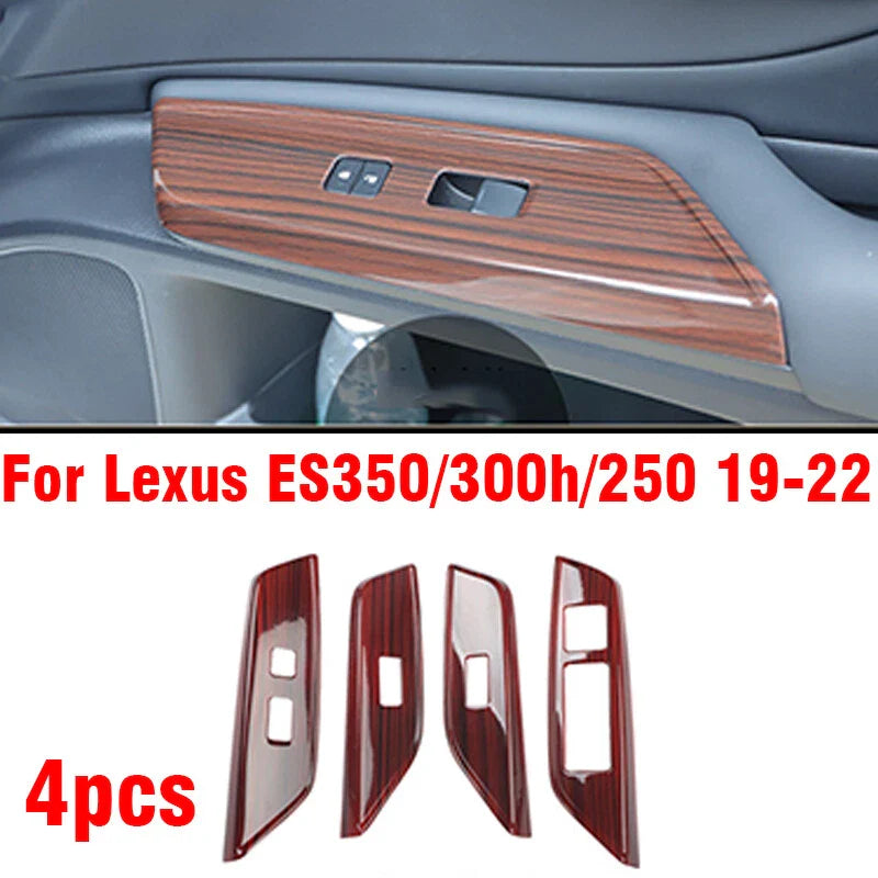 Lexus ES350 / 300H Wood Grain ABS Inner Switch Panel Cover 4x (2019-2022)