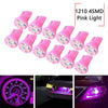 Car 12pc Ultra 4 LED T10 W5W Bulb Side Light (Pink)