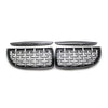 BMW E90 2005-2008 Black Pair Front Frame & Chrome Grille