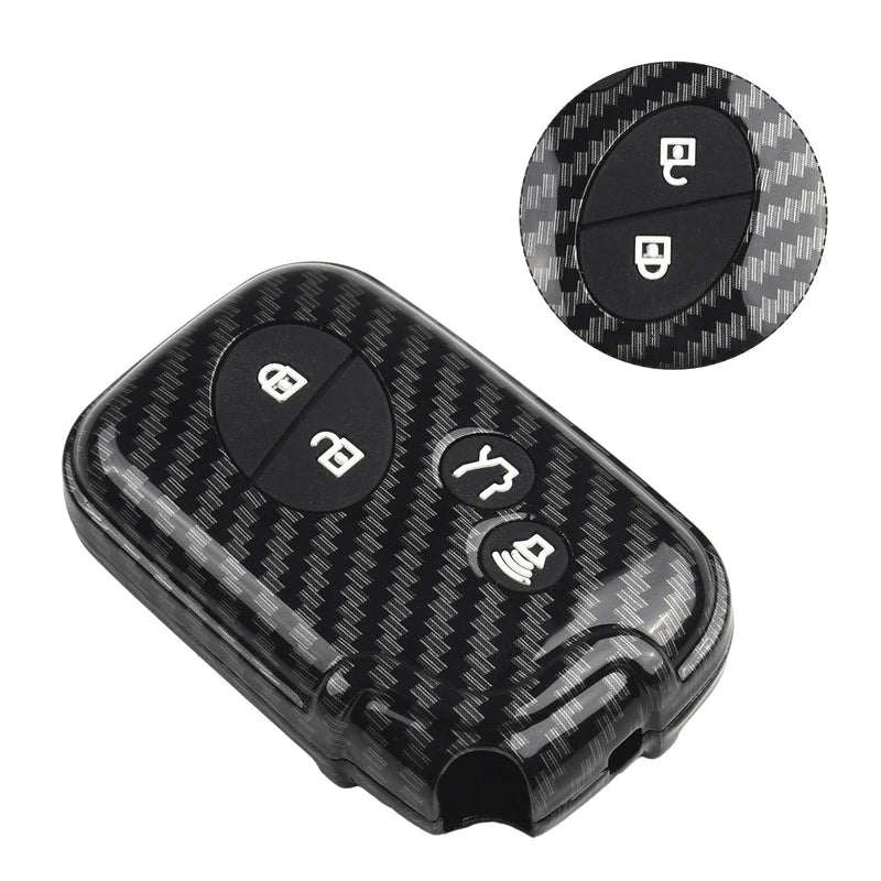 Car Key Cover 1 x ABS & Rubber Carbon Fiber Look