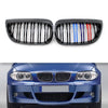 BMW E87 1-Series Gloss Black Double Slat M-Color Front Kidney Grille (2004-07)