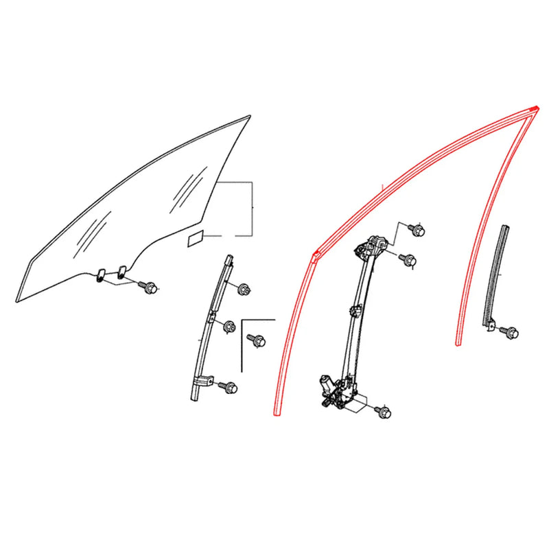 Honda CR-V 2007-2011 Front Door Glass Run Channel Seal Set