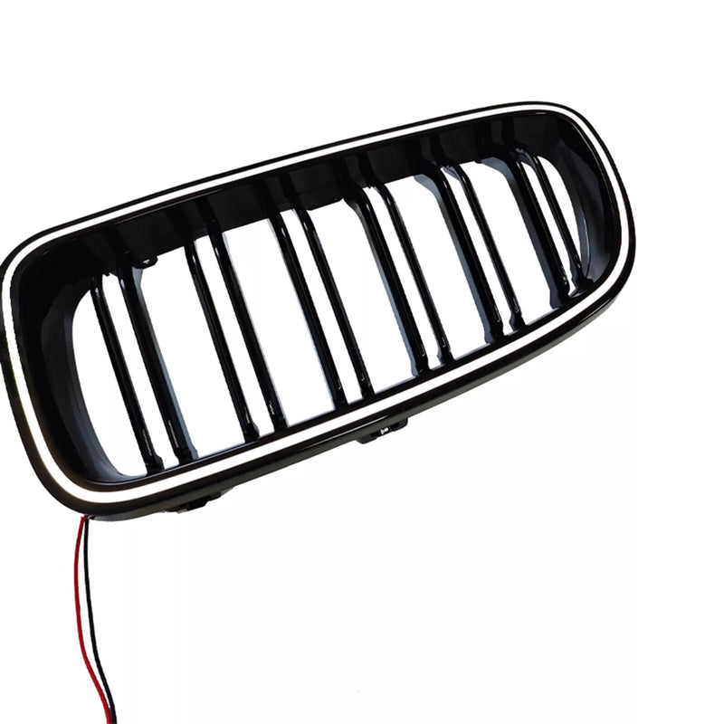 BMW 3-Series F30 F31 2 x Black Front Kidney Grilles with LED (2012-2018)