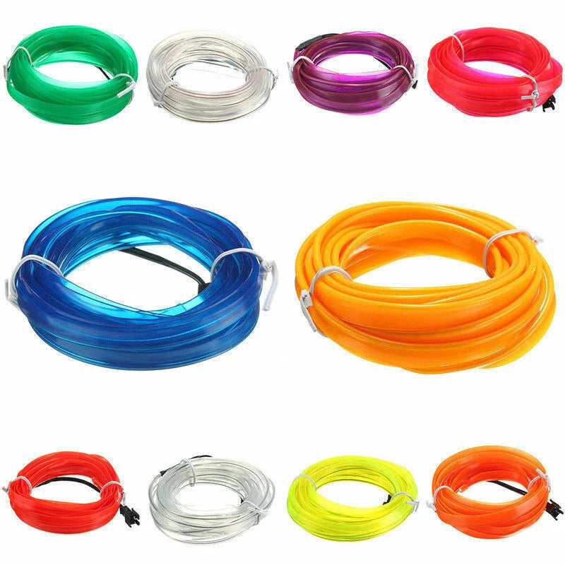 Party Car Decor Flexible EL Wire Neon Lights 1/3/5m LED Lamp Rope Tube