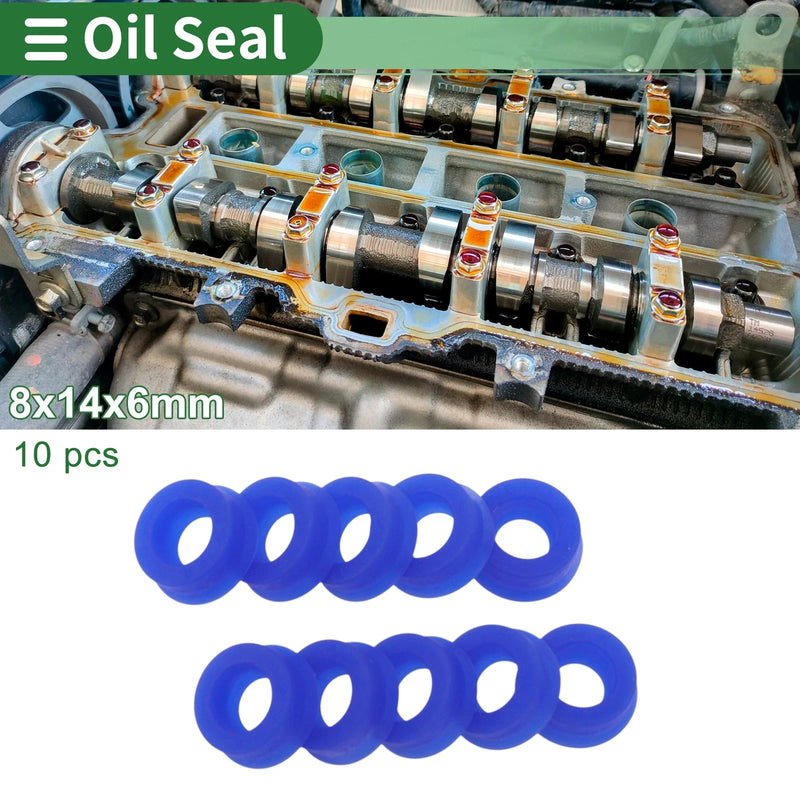 Oil Seal 8x14x6mm Rotary Shaft Seal TPU High Pressure Blue 10