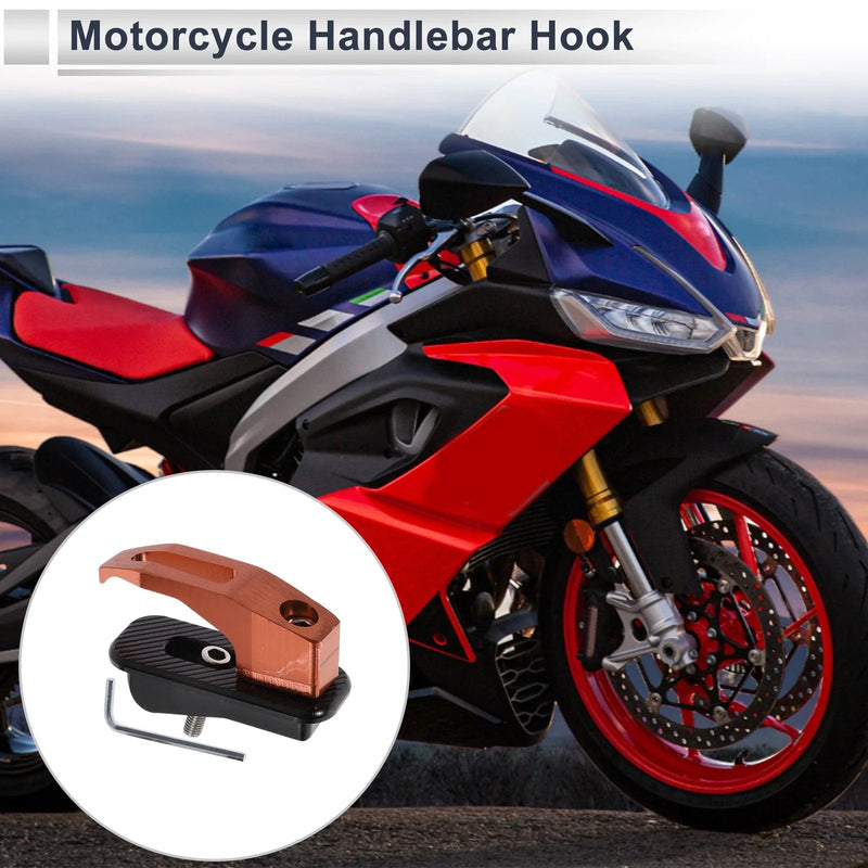 Motorcycle Rectangular Aluminum Alloy Motorcycle Hanging Hook 1 Set Orange