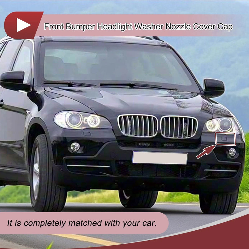 BMW X5 White Front Left Bumper Trim Nozzle Cover (2007-2013)