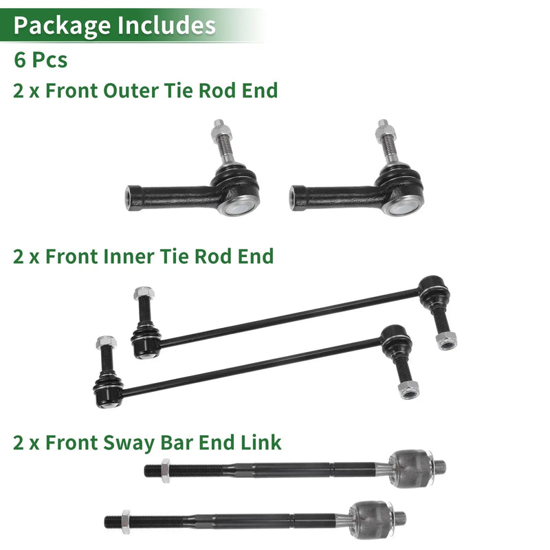 Ford Explorer 6pcs Front Suspension Tie Rod Ends (2002-2010)
