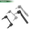 Jeep 4 Pcs Front Suspension Kit Outer Tie Rod Ends Sway Bar Link