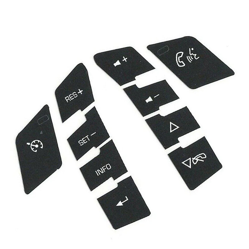 Button Repair Decals Car Sticker 1 Set ABS Black