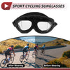 Motorcycle Riding Goggles Transparent Lens Black Frame Cycling Sunglasses 1 Set