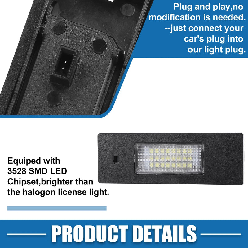 BMW White LED License Plate Light Assembly (2011-2019)