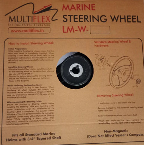 Multiflex Alpha Models Boat Steering Wheel 3 Spoke 340mm
