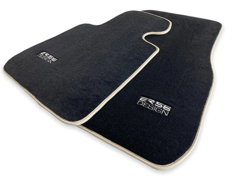 BMW X5 Series E53 (2000-2006) - Black Beige Rounds Premium Floor Mats