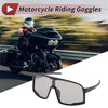 Motorcycle Set Riding Goggles Light Gray Lens Black Frame UV400